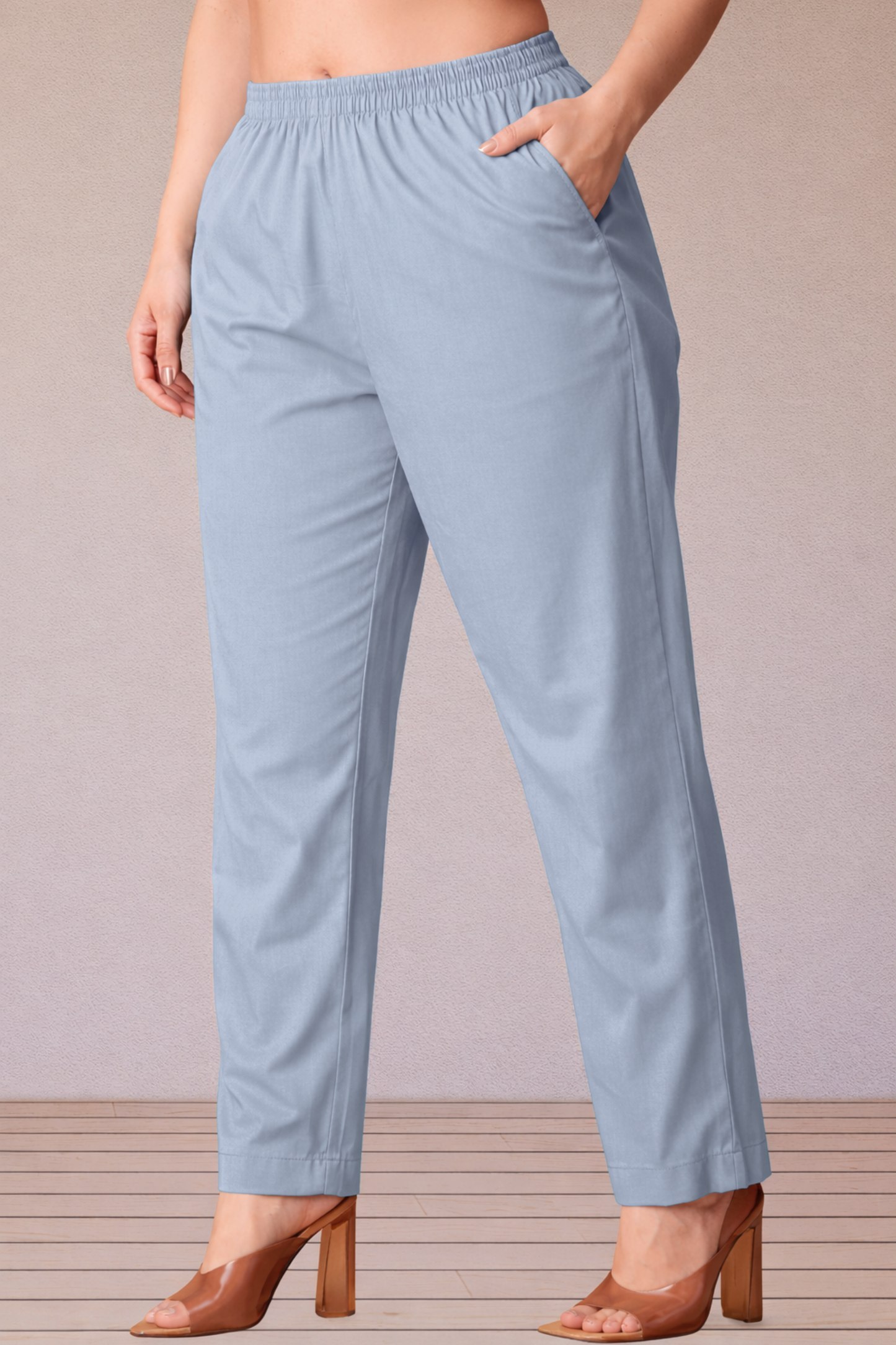 Powder Blue Poplin Cotton Pant