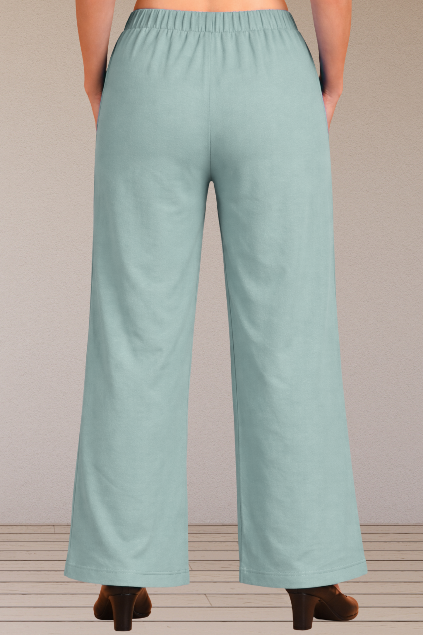 Powder Blue Cotton Linen Flared Pant