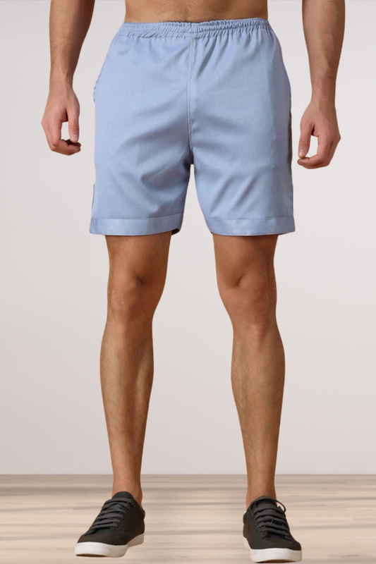 Powder Blue Cotton Lycra Shorts