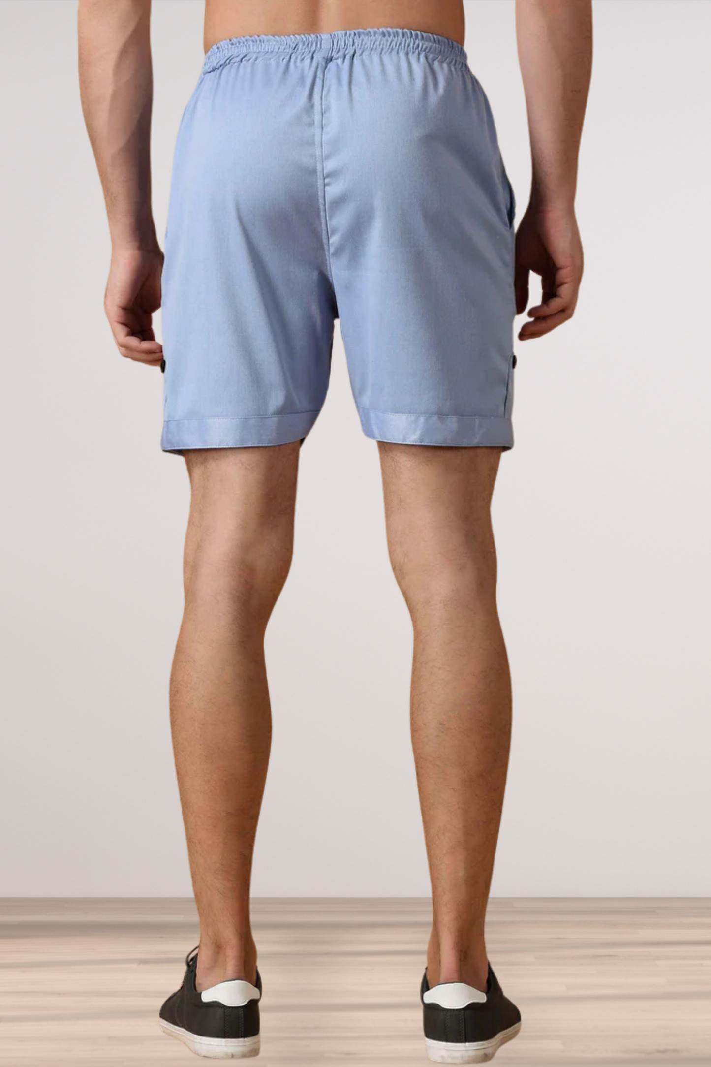 Powder Blue Cotton Lycra Shorts