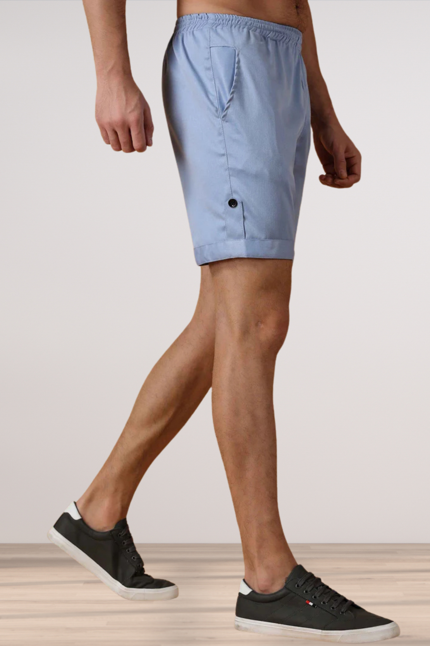 Powder Blue Cotton Lycra Shorts