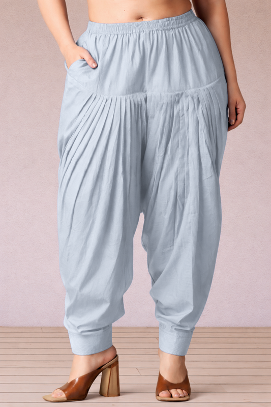 Powder Blue Cotton Patiala Salwar