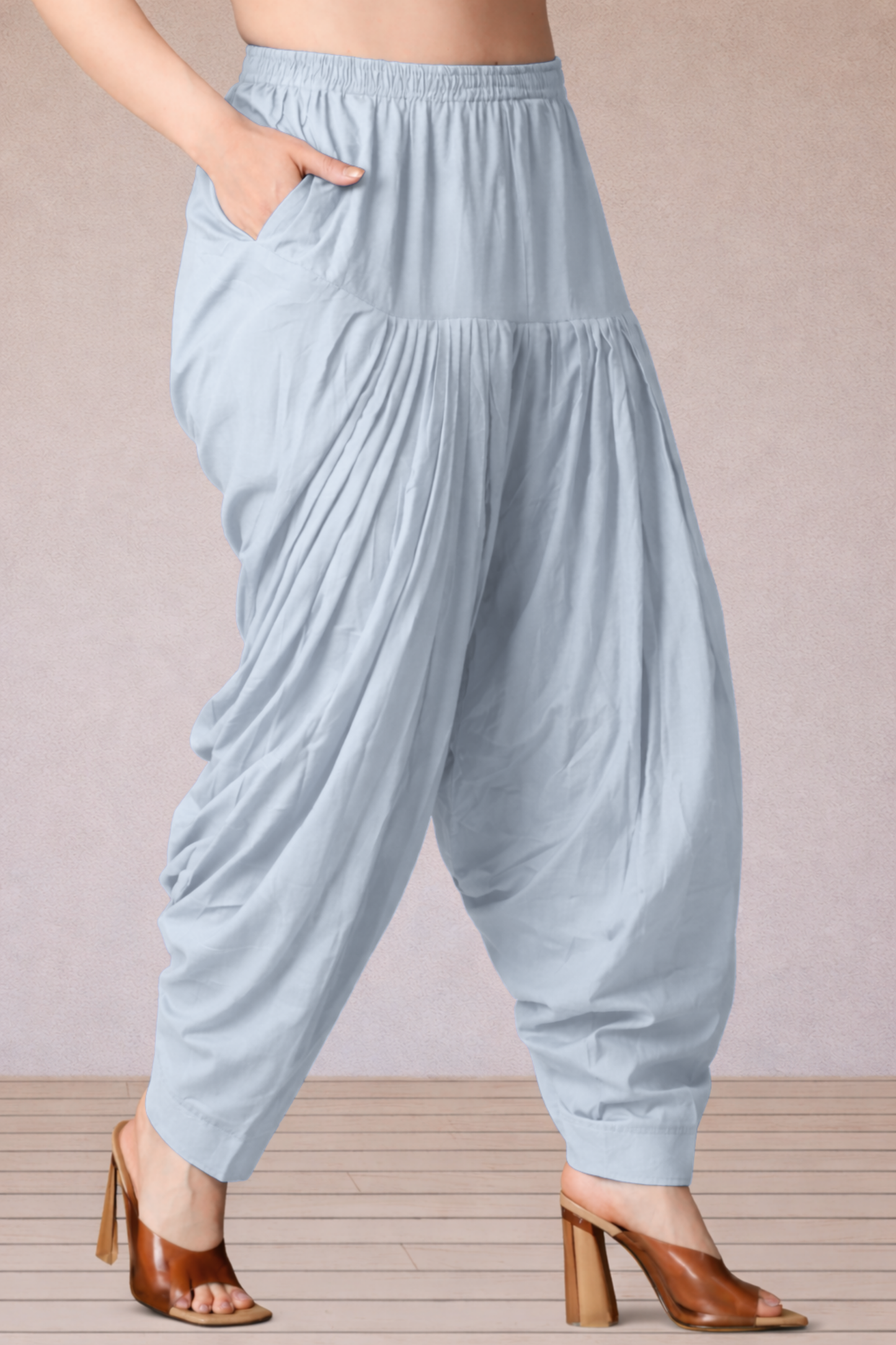 Powder Blue Cotton Patiala Salwar