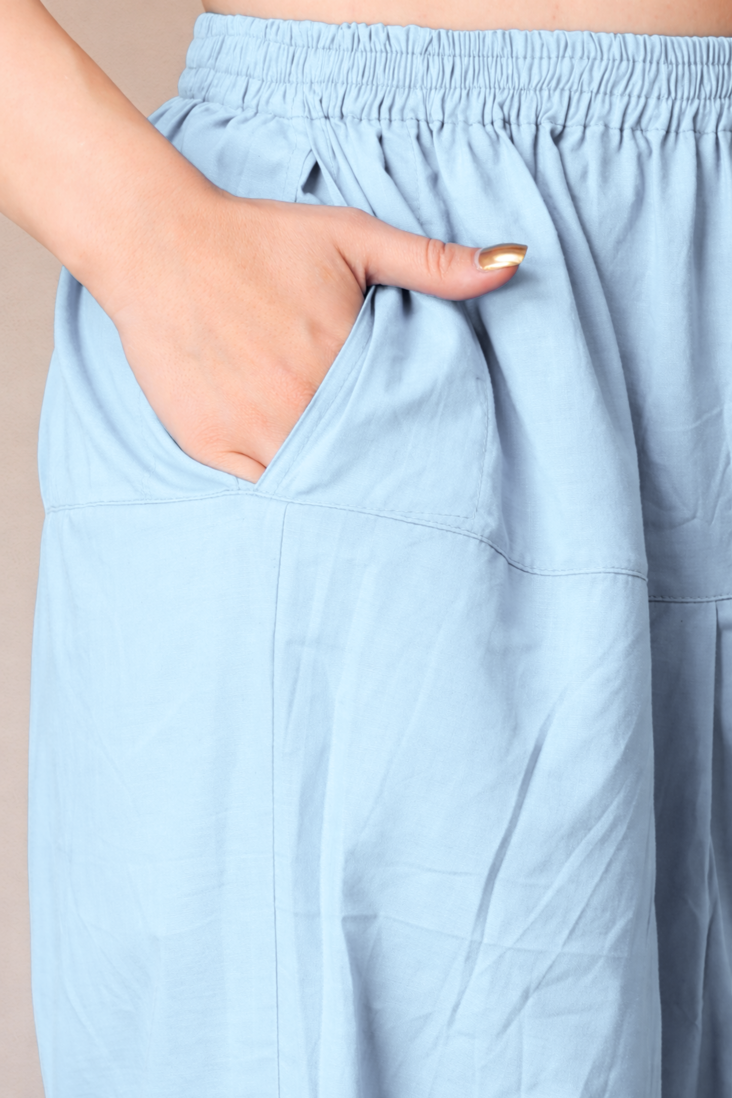 Powder Blue Cotton Straight Salwar