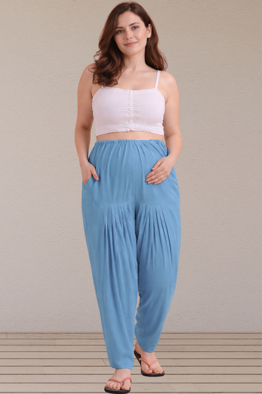 Powder Blue Easy Fit Rayon Maternity Salwar