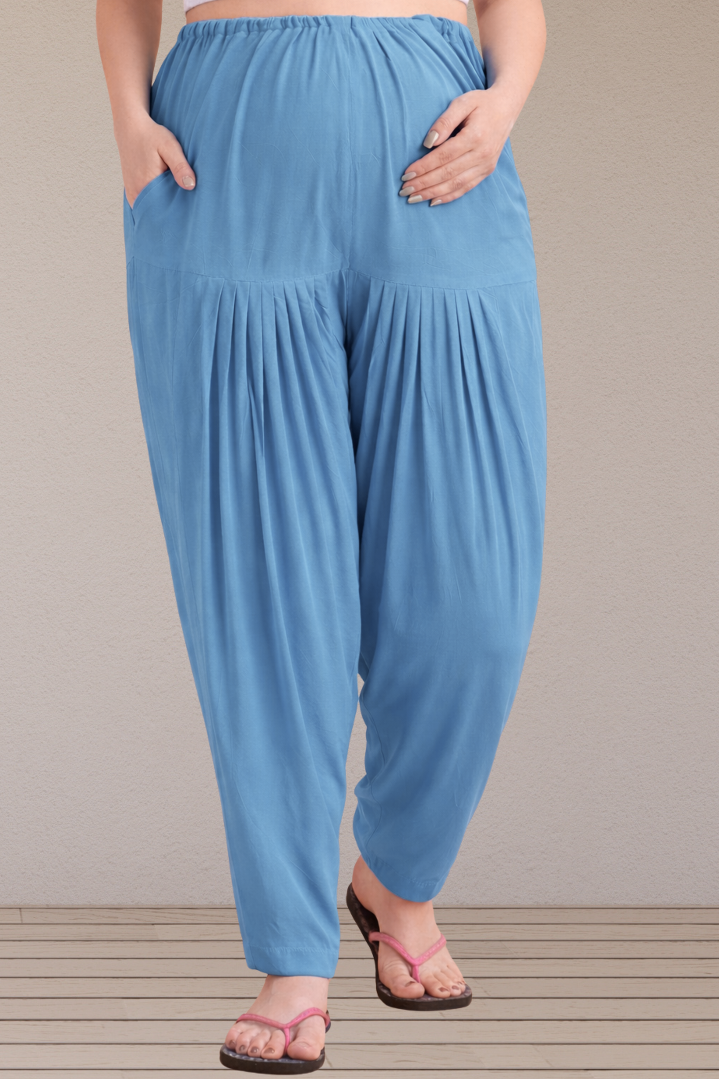 Powder Blue Easy Fit Rayon Maternity Salwar