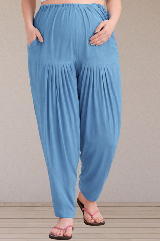 Powder Blue Easy Fit Rayon Maternity Salwar