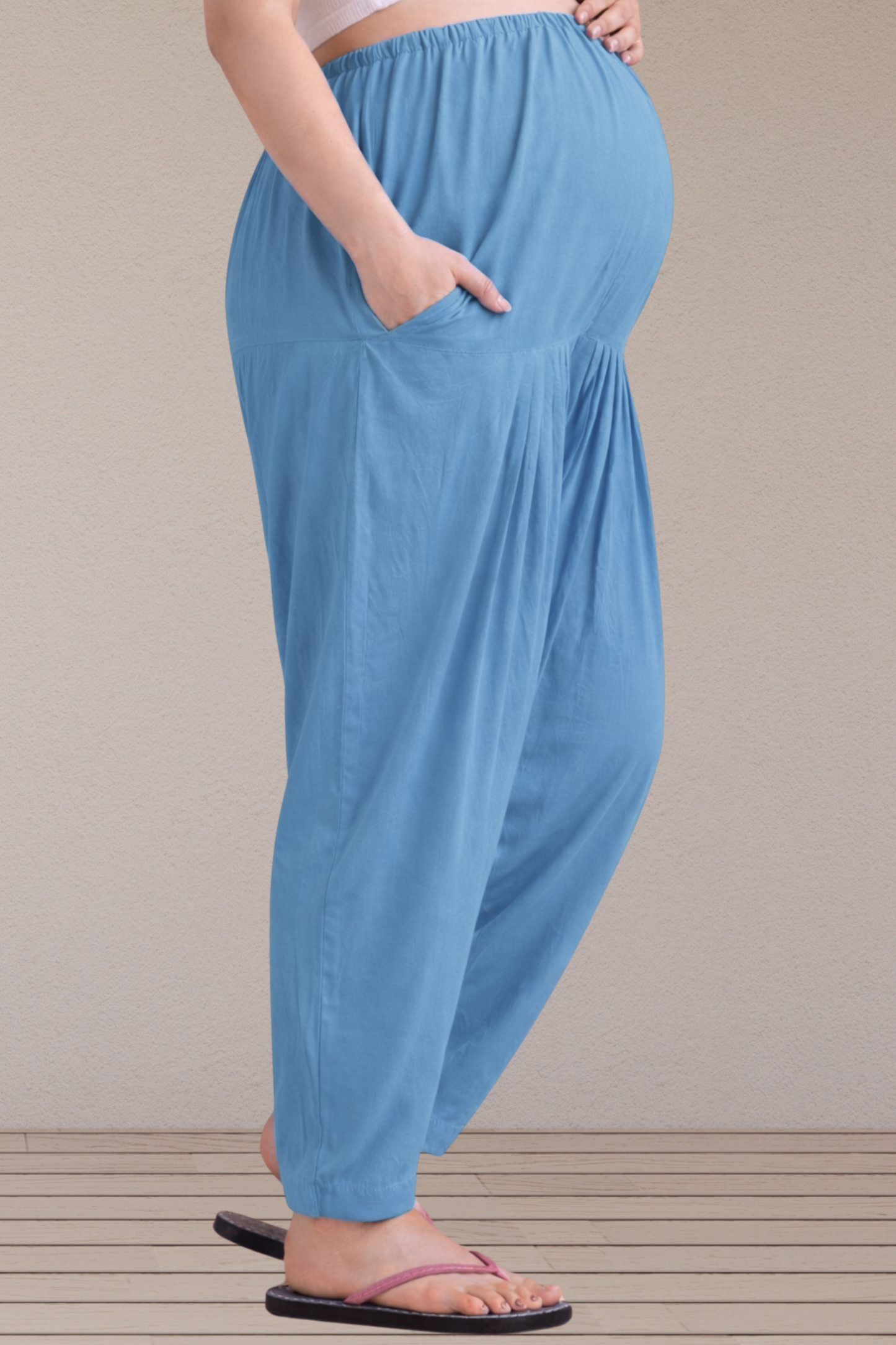 Powder Blue Easy Fit Rayon Maternity Salwar