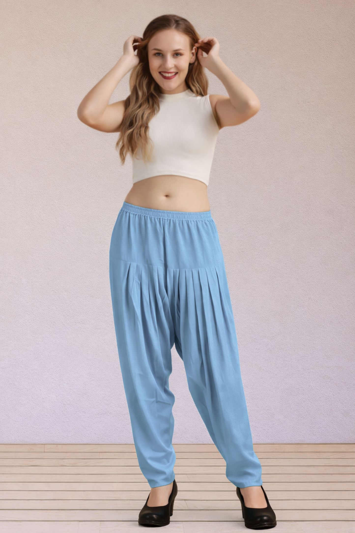 Powder Blue Easy Fit Rayon Salwar