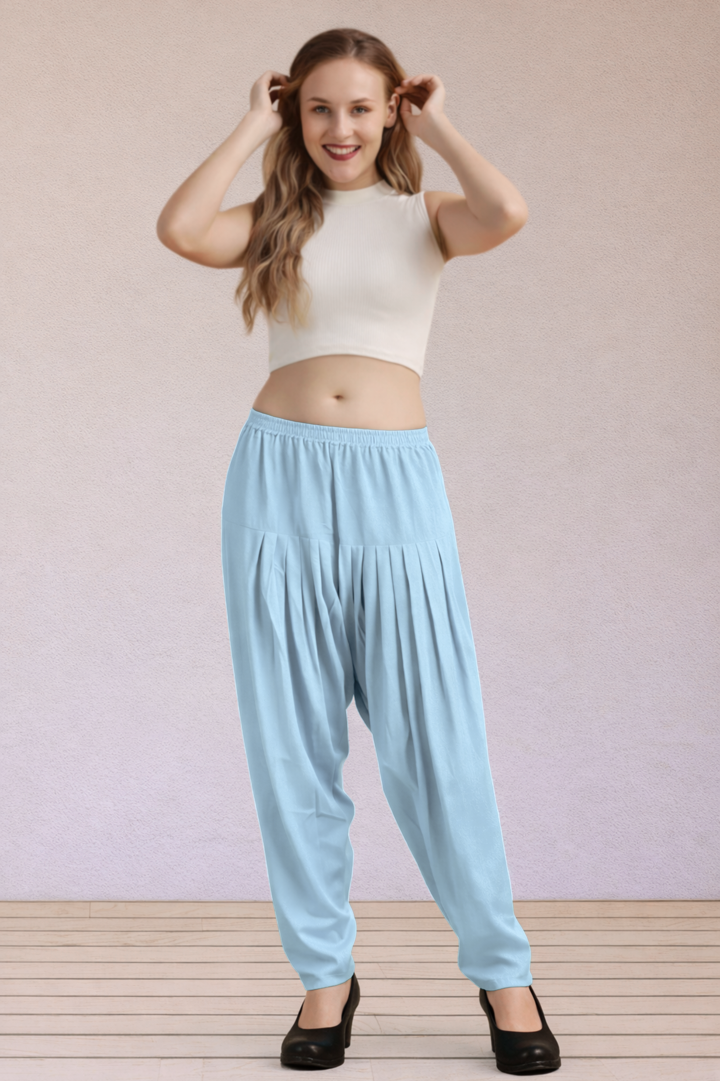 Powder Blue Easy Fit Rayon Salwar