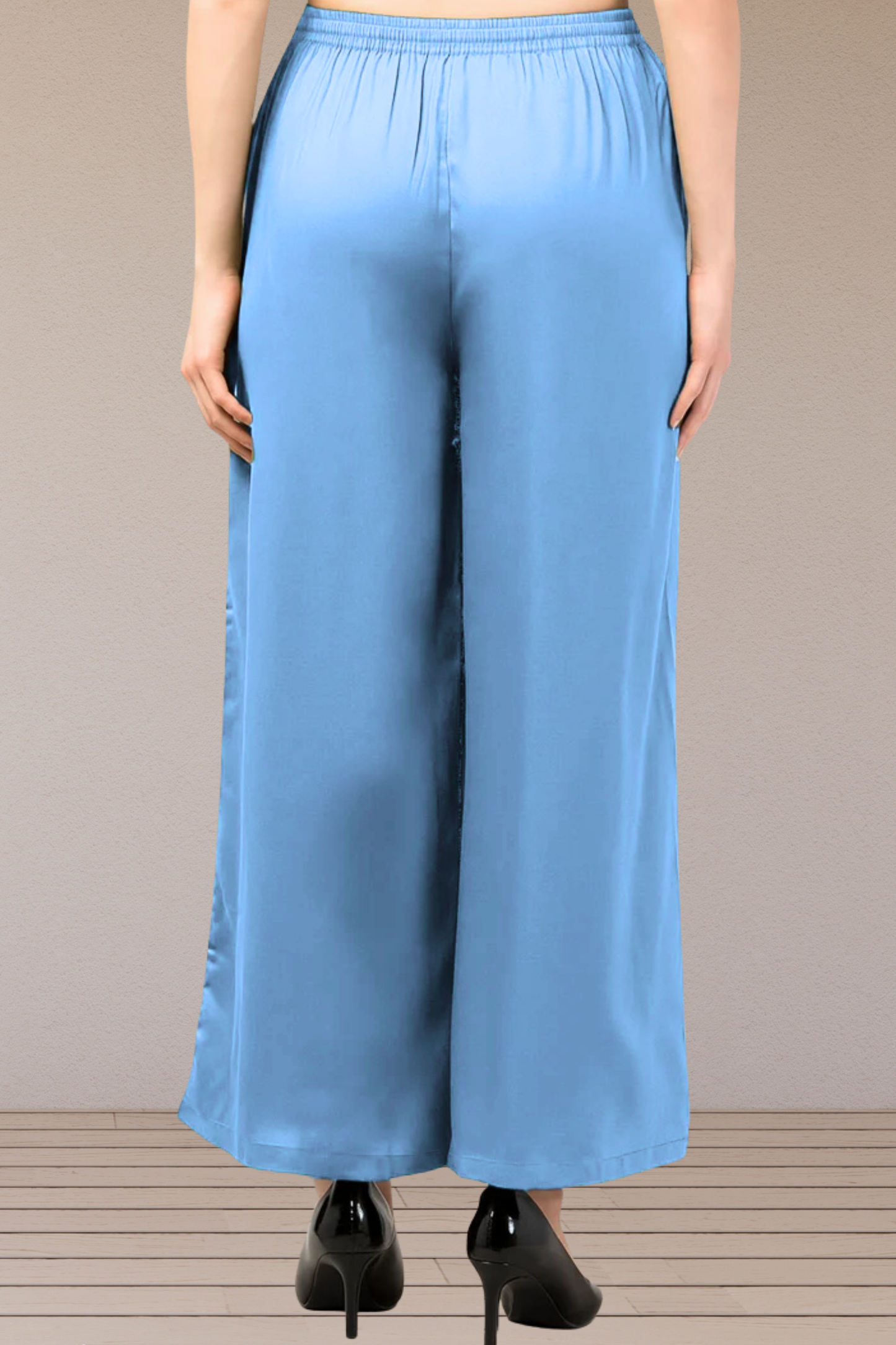 Powder Blue Flared Palazzo Pant