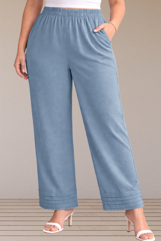 Powder Blue Pintuked Cotton Palazzo