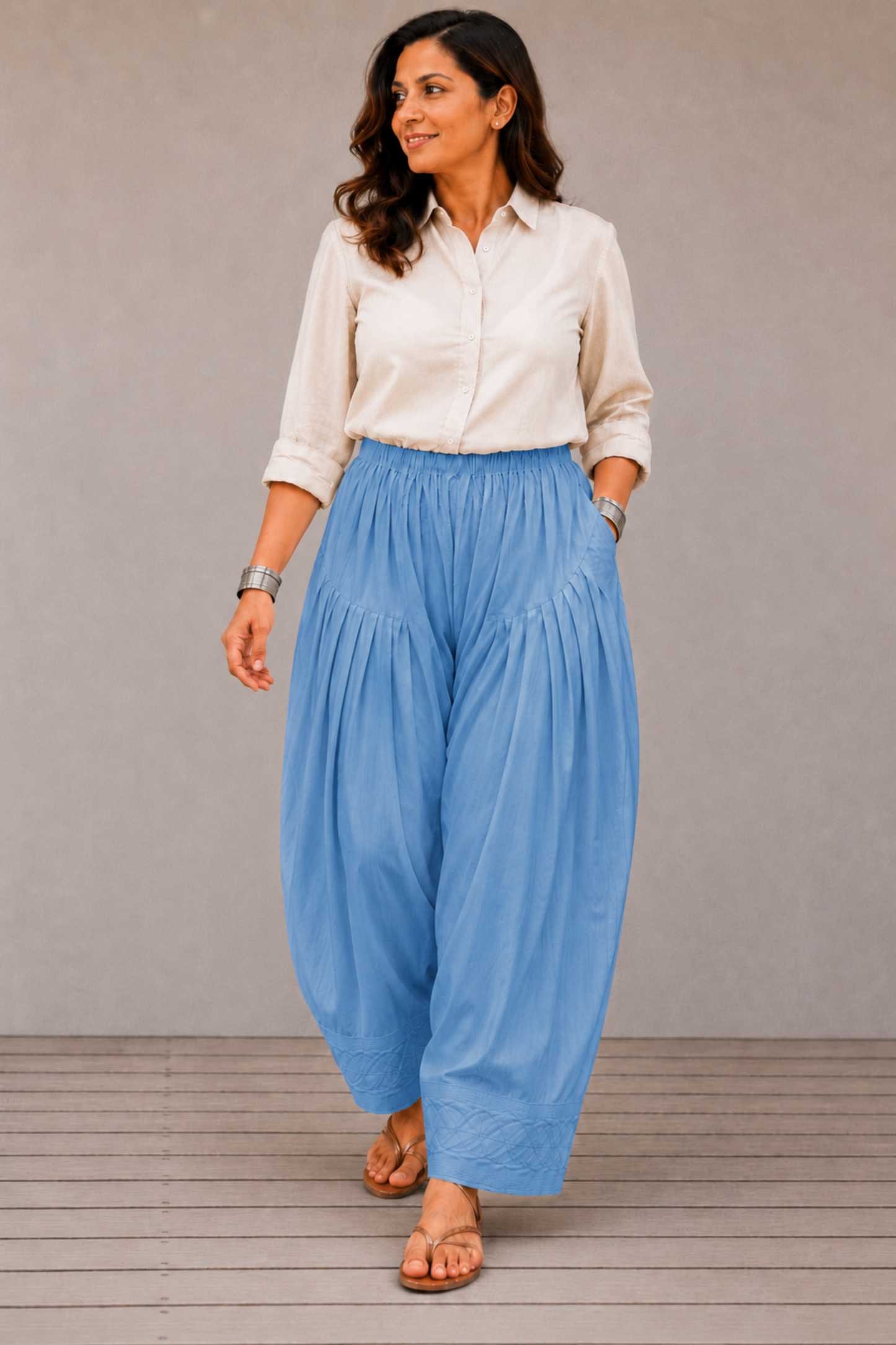Powder Blue Rayon Farshi Salwar