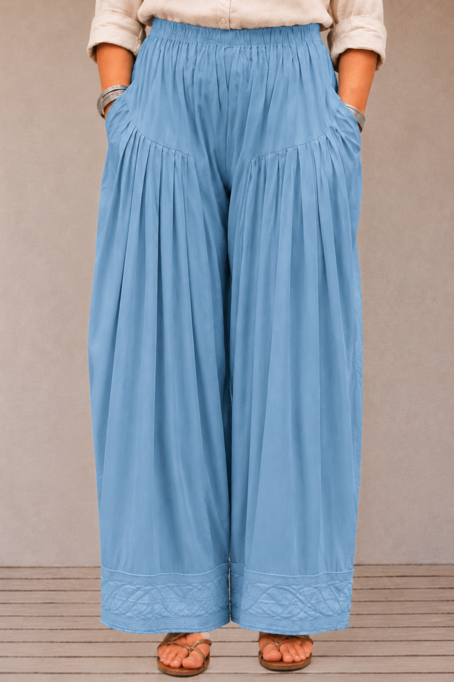 Powder Blue Rayon Farshi Salwar