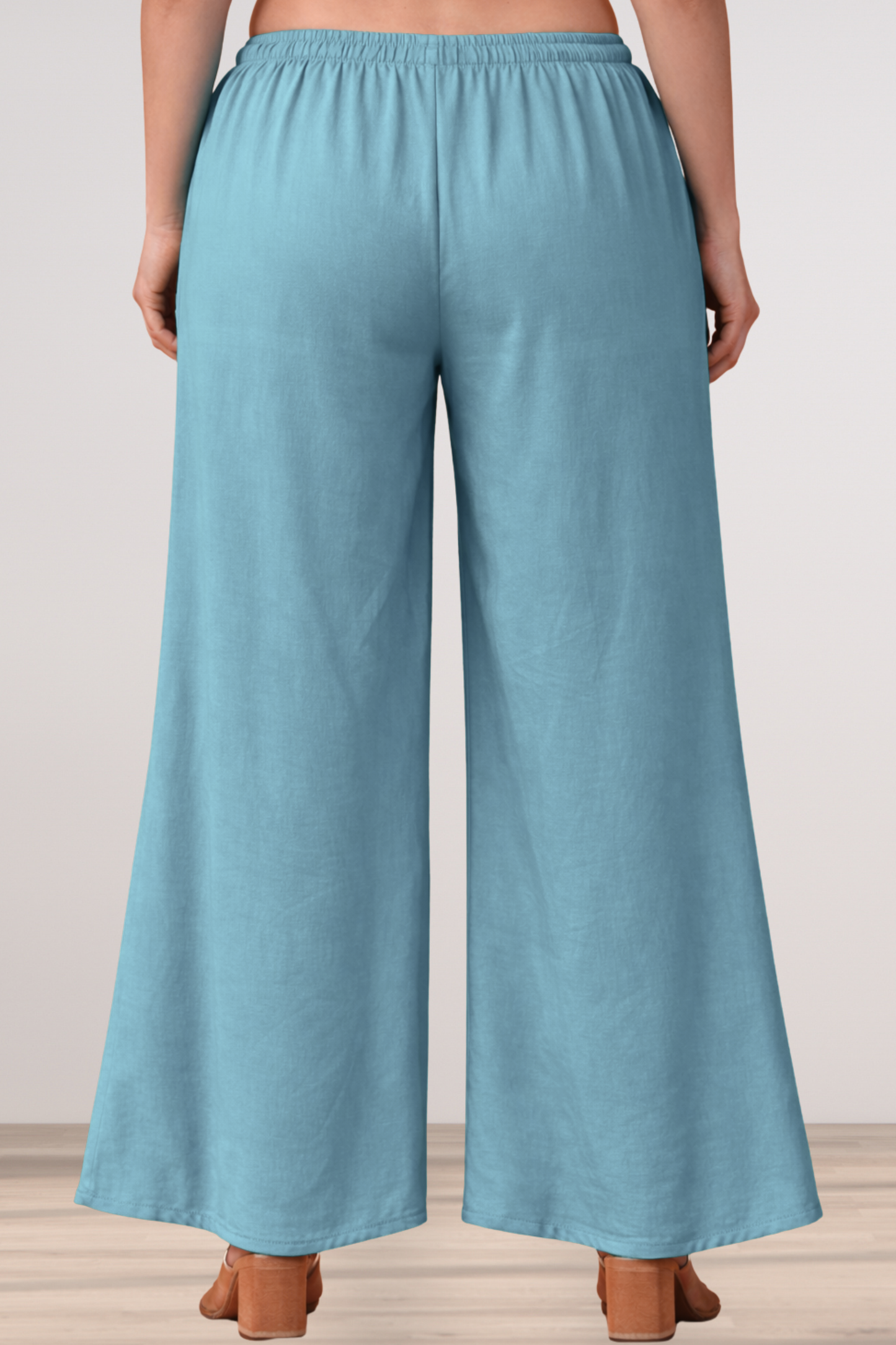 Powder Blue Rayon Loose Palazzo