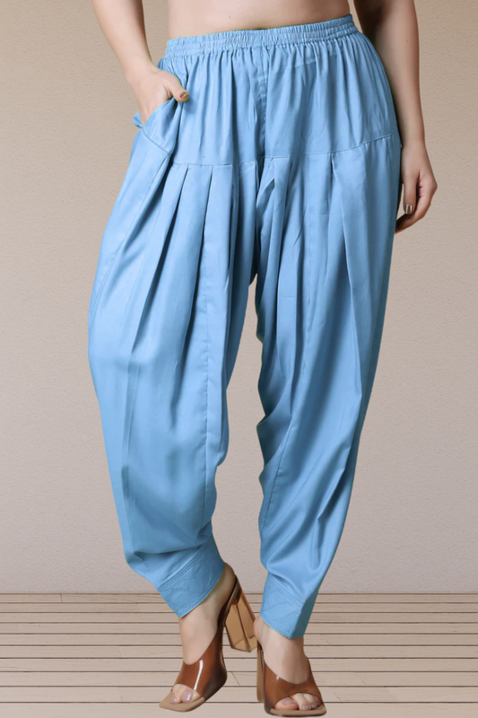 Powder Blue Rayon Pleated Salwar