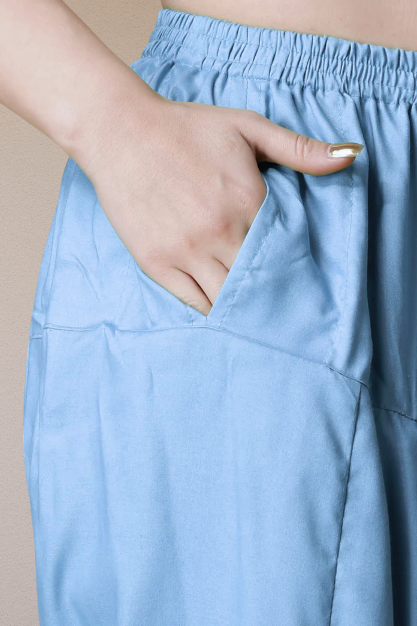 Powder Blue Rayon Pleated Salwar