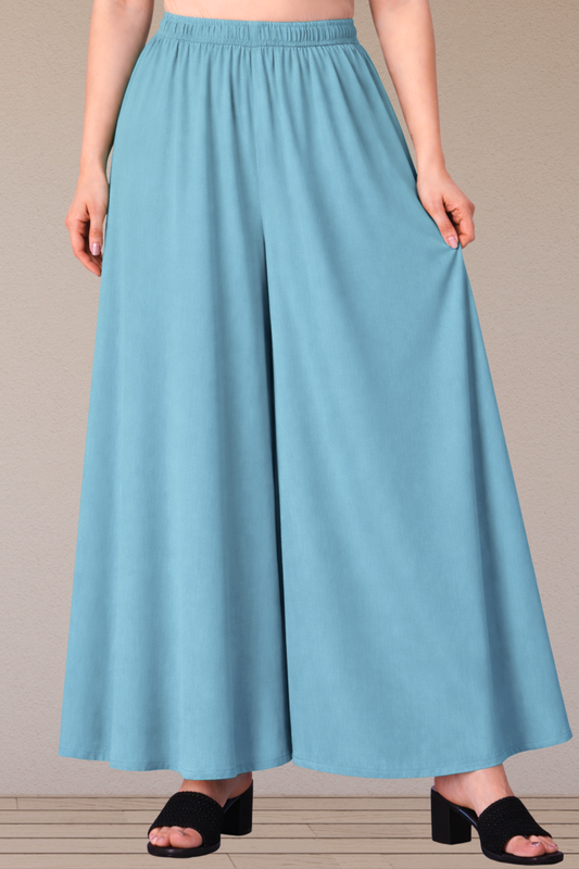 Powder Blue Rayon Skirt Palazzo