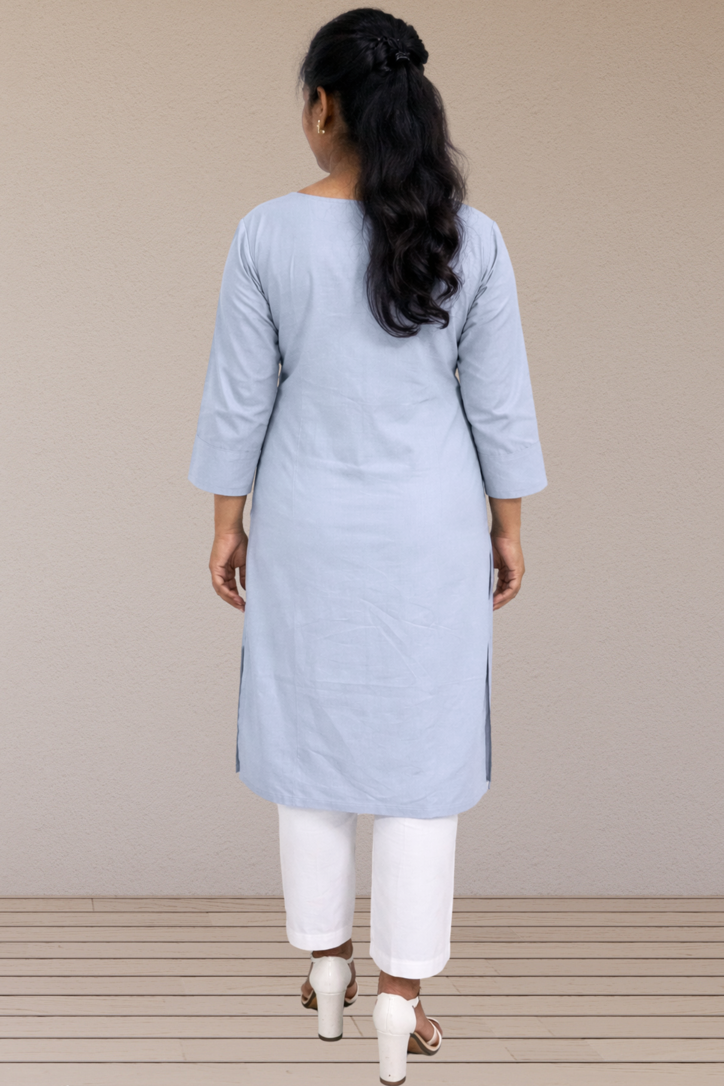 Powder Blue Straight Kurta