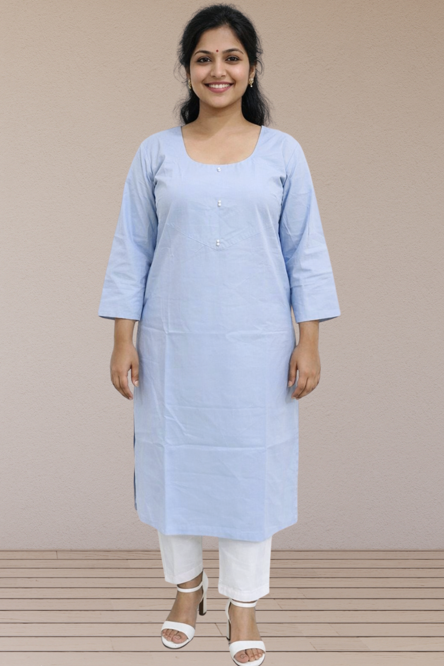 Powder Blue Straight Kurta
