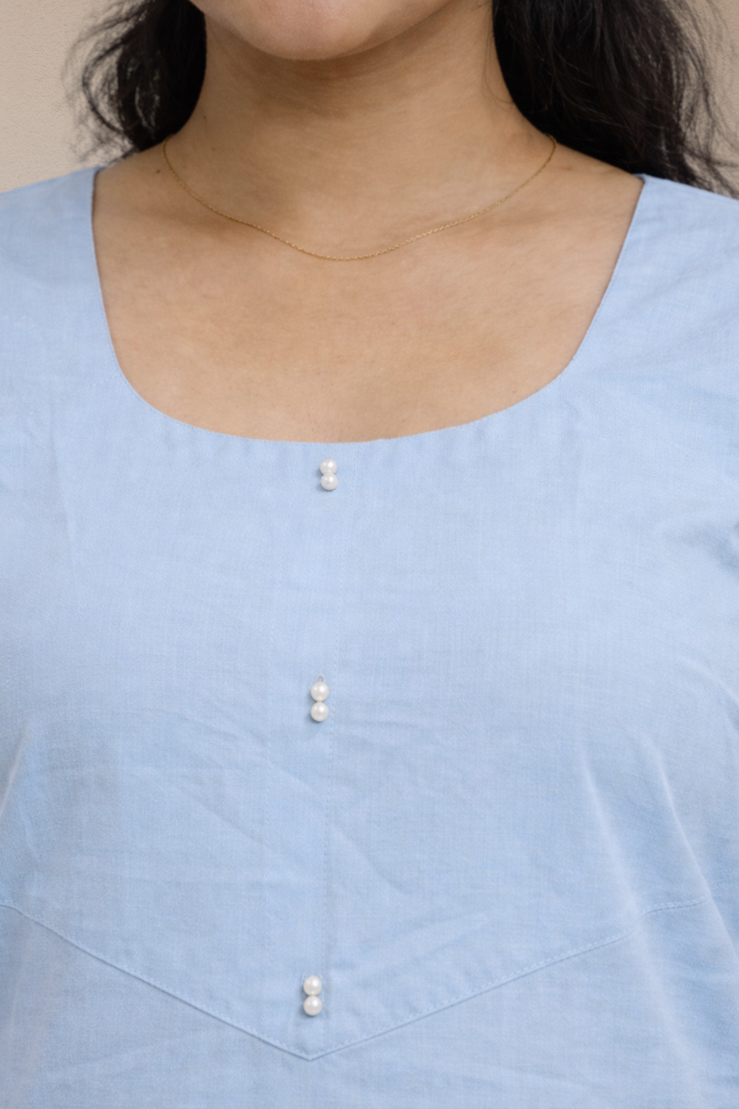 Powder Blue Straight Kurta