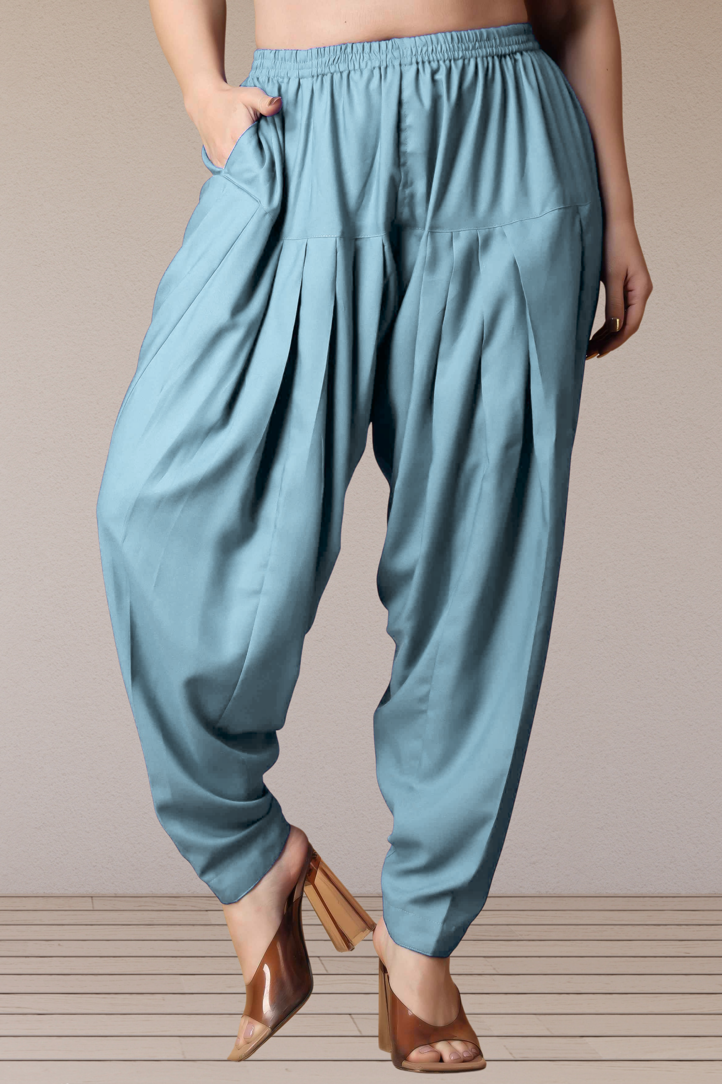Powder Blue Straight Rayon Salwar Pants