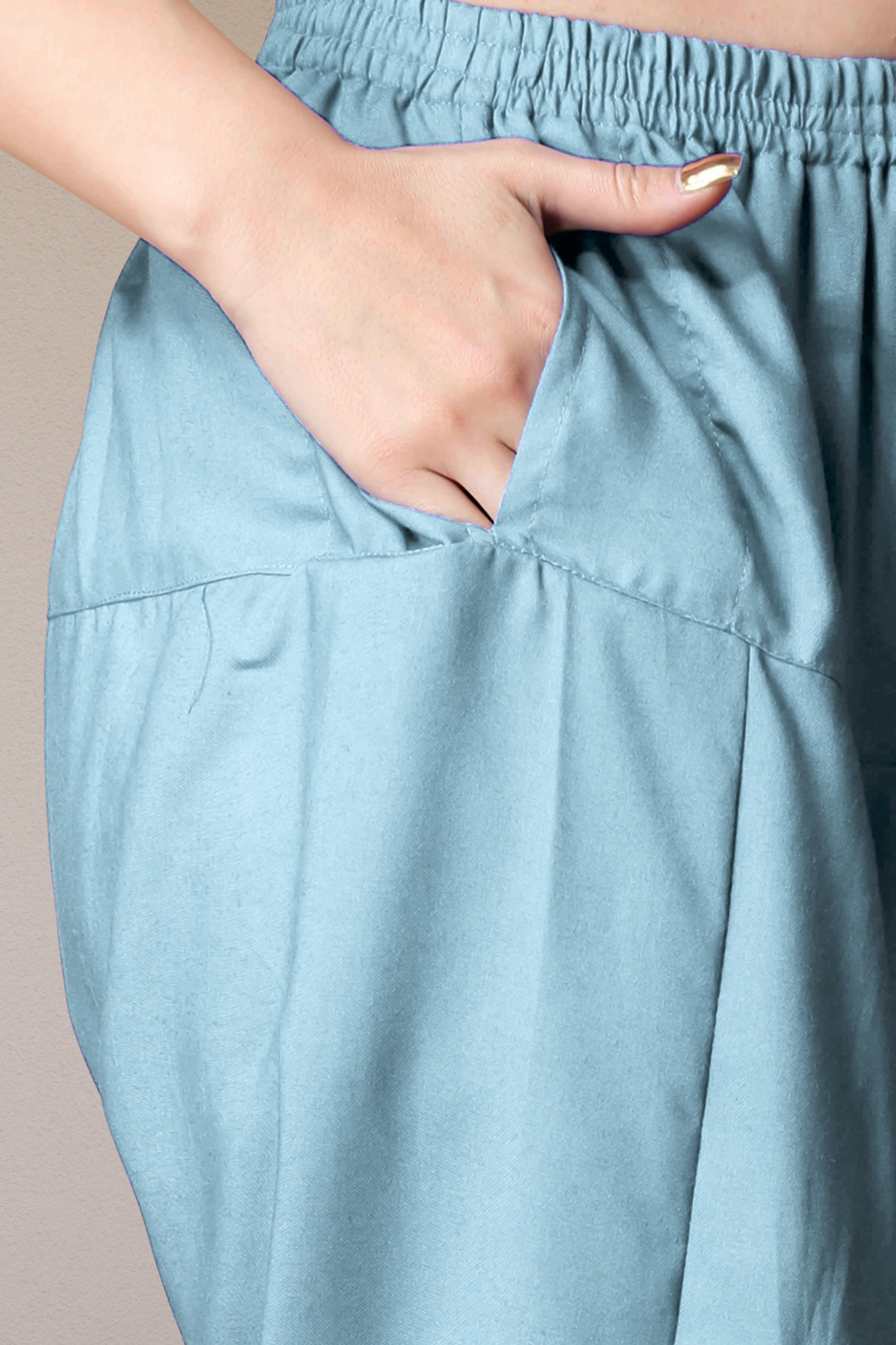 Powder Blue Straight Rayon Salwar Pants