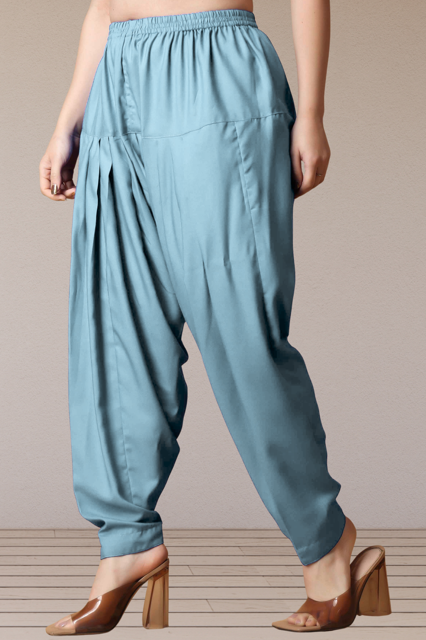 Powder Blue Straight Rayon Salwar Pants