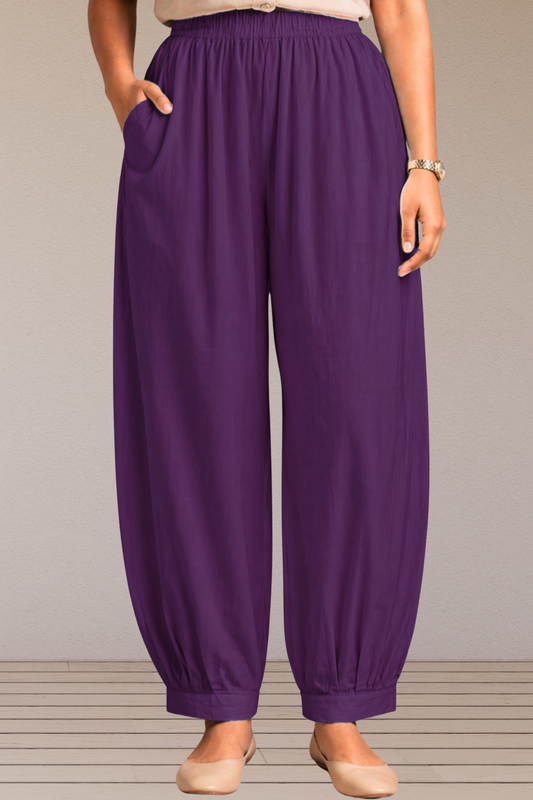Purple Cotton Afghani Pants