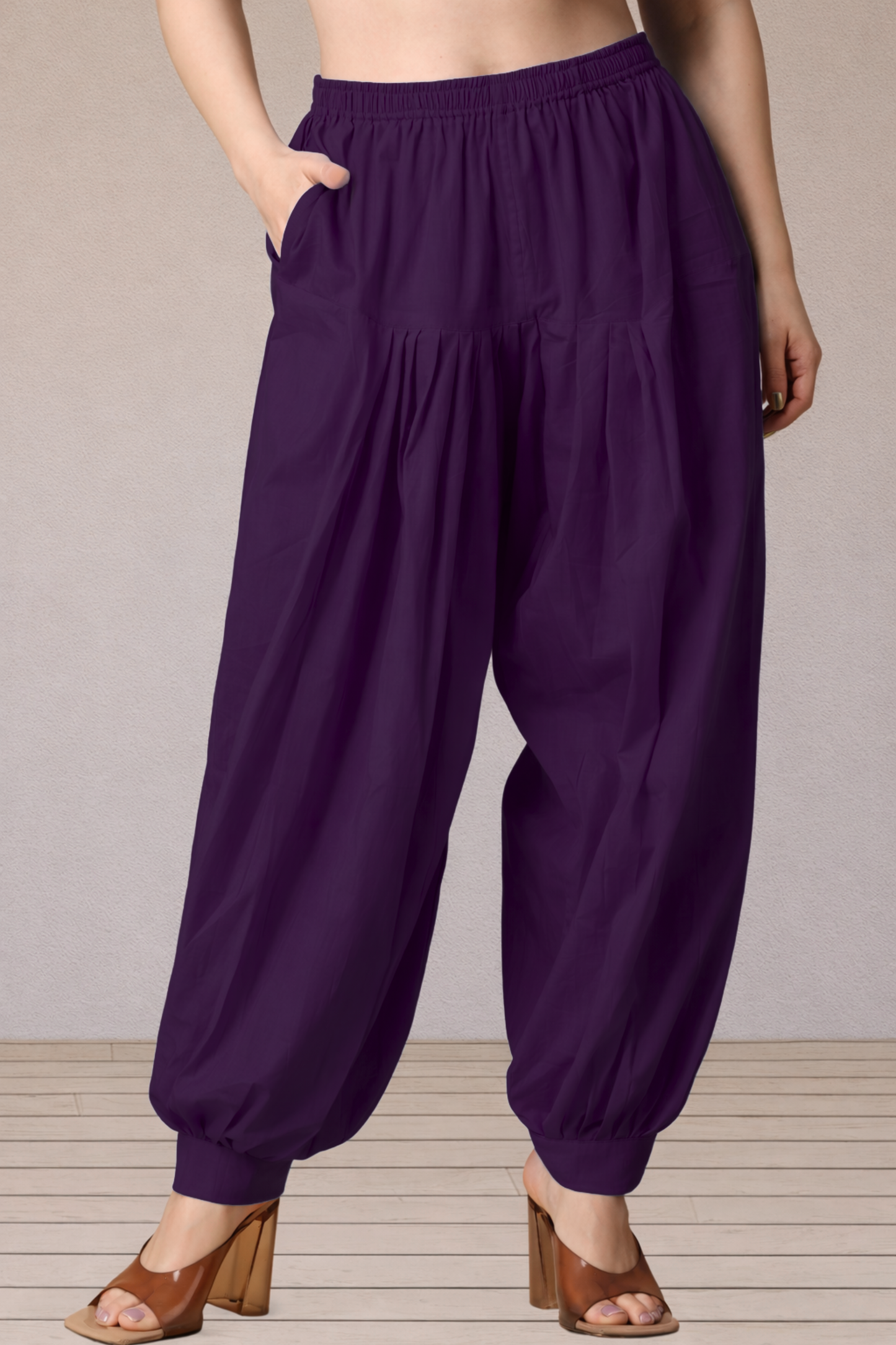 Purple Cotton Afghani Salwar