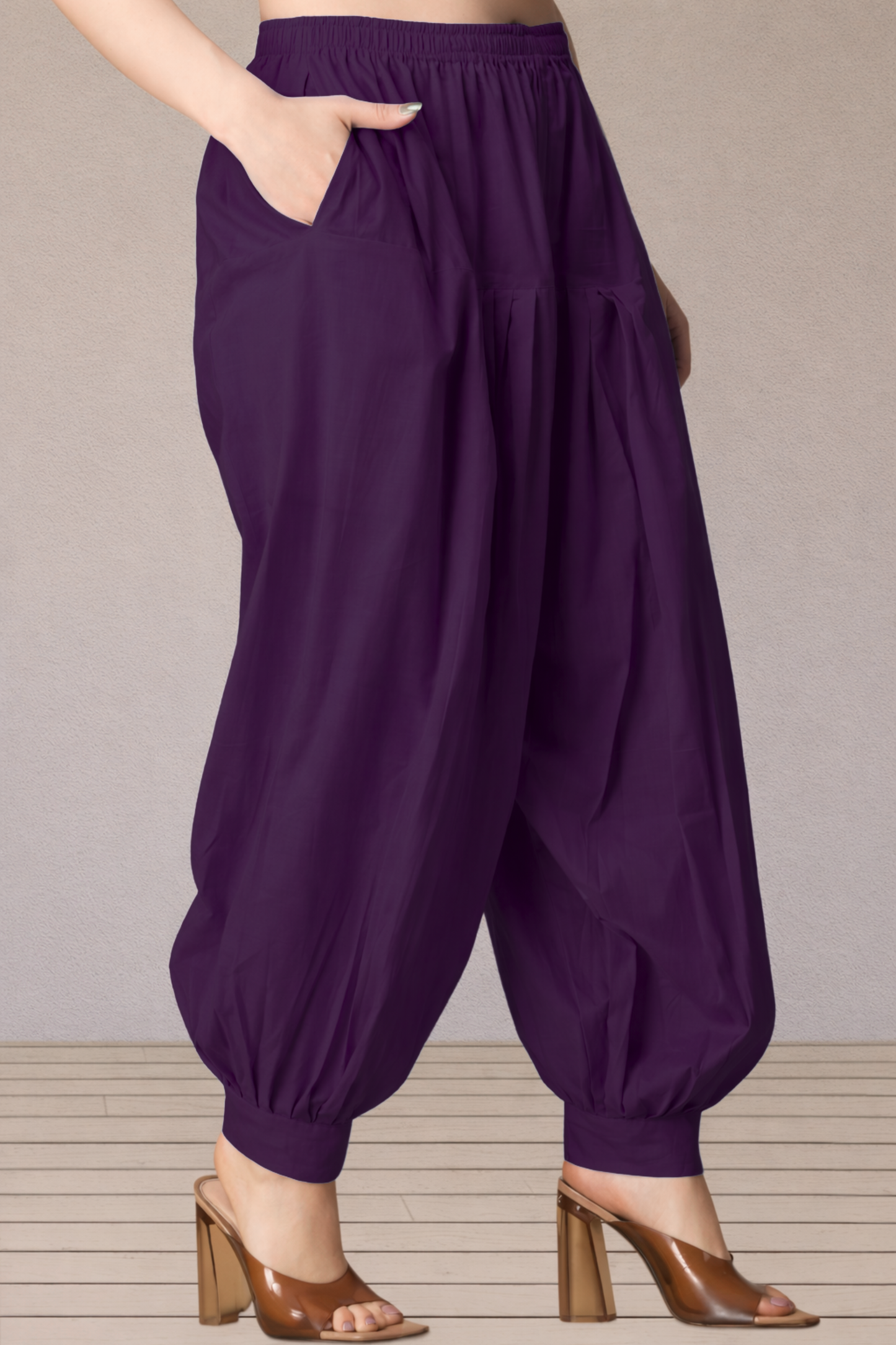 Purple Cotton Afghani Salwar