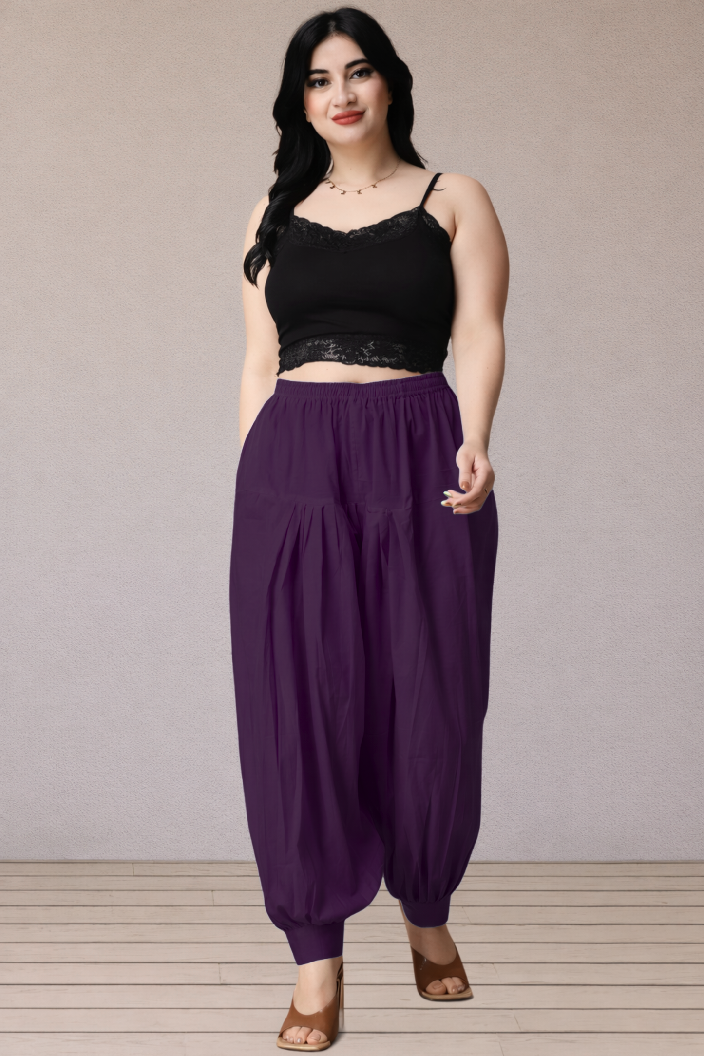 Purple Cotton Afghani Salwar
