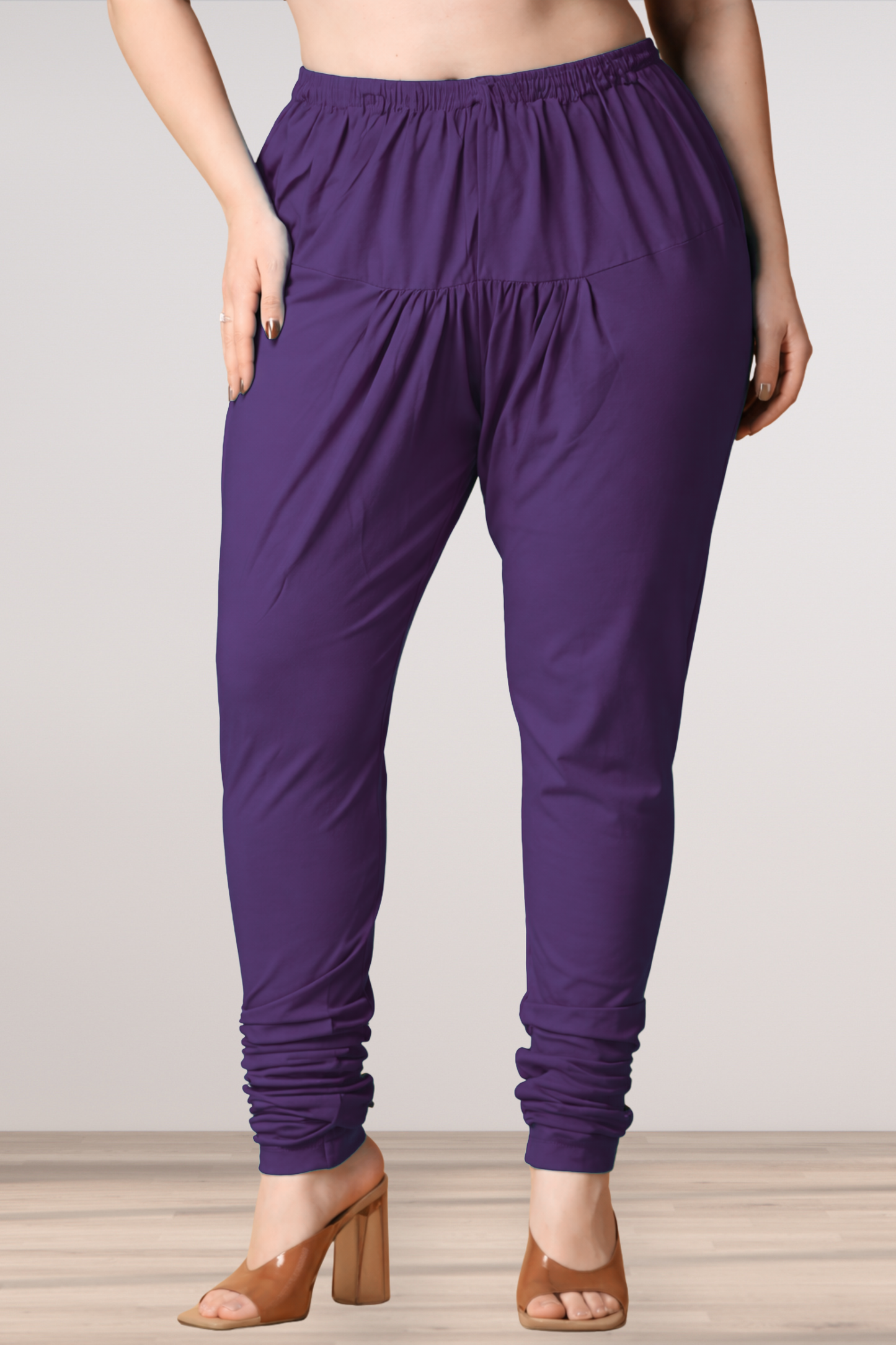 Purple Cotton Churidar Pants