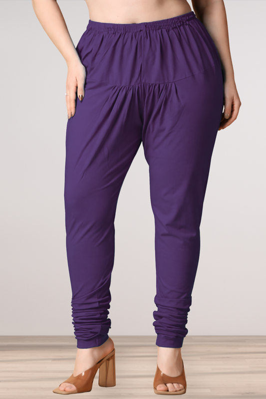 Purple Cotton Churidar Pants