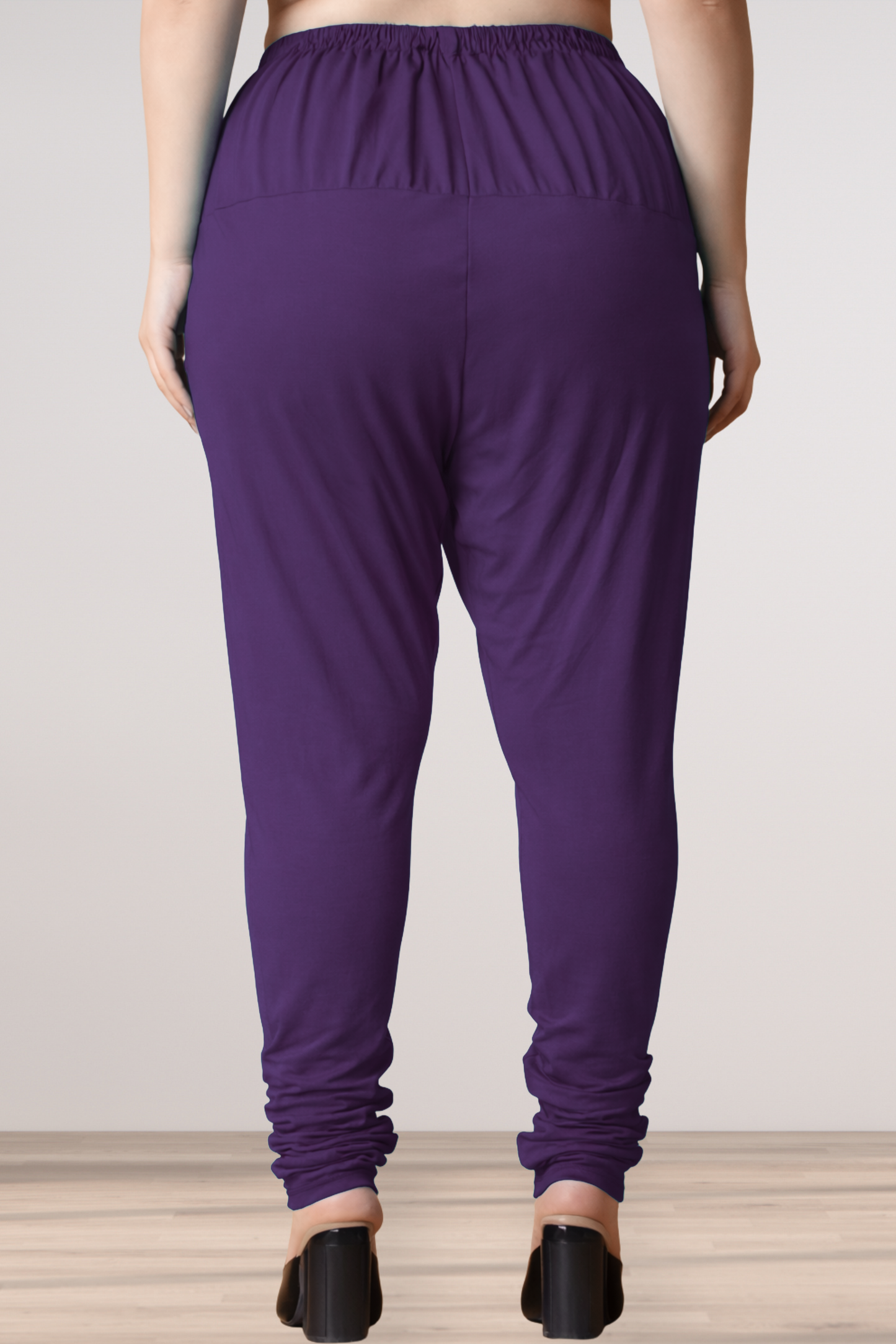 Purple Cotton Churidar Pants