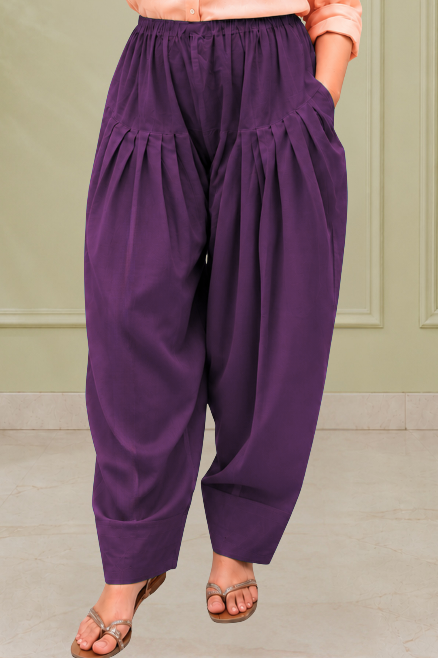 Purple Cotton Farshi Salwar