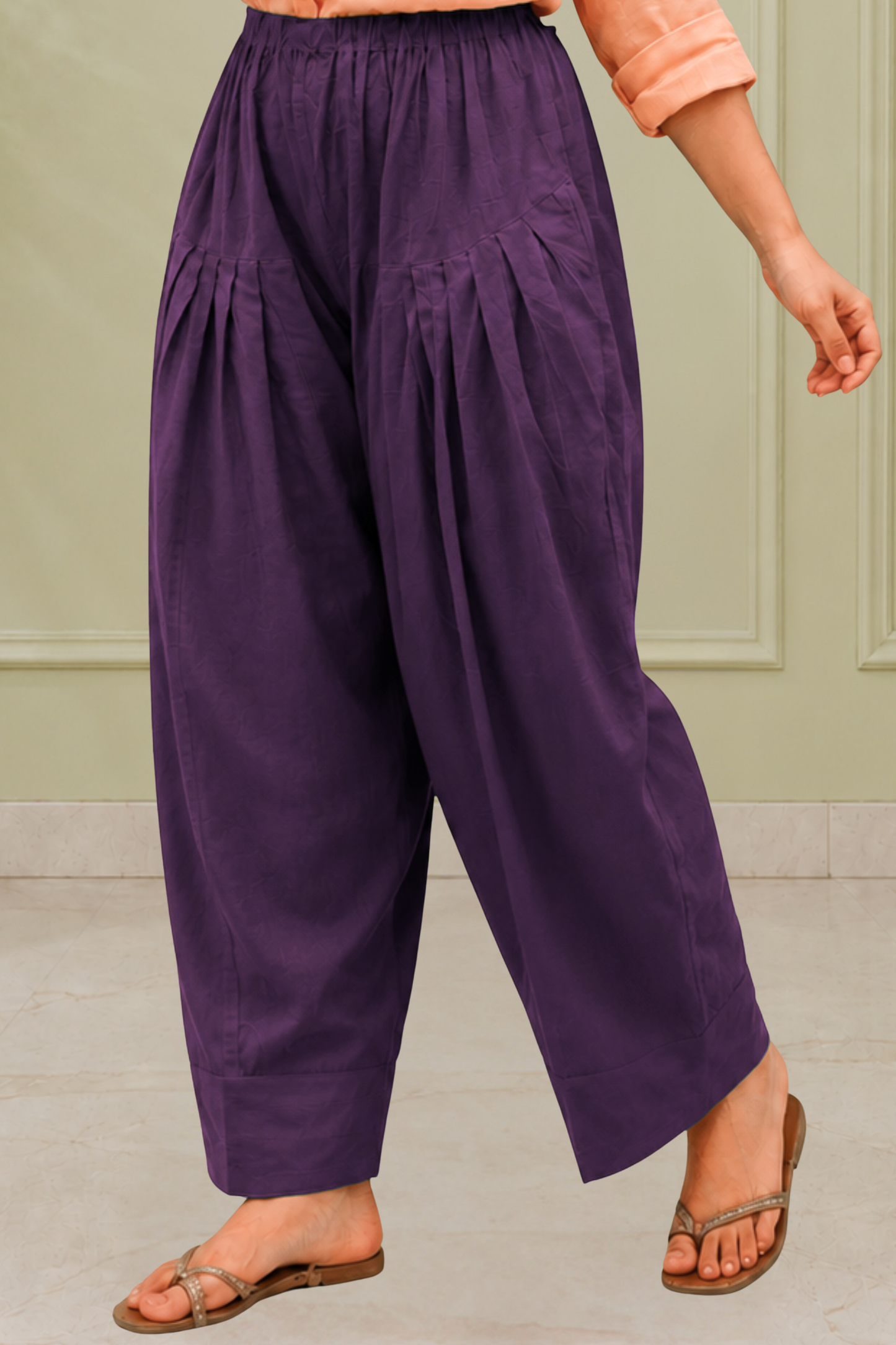 Purple Cotton Farshi Salwar