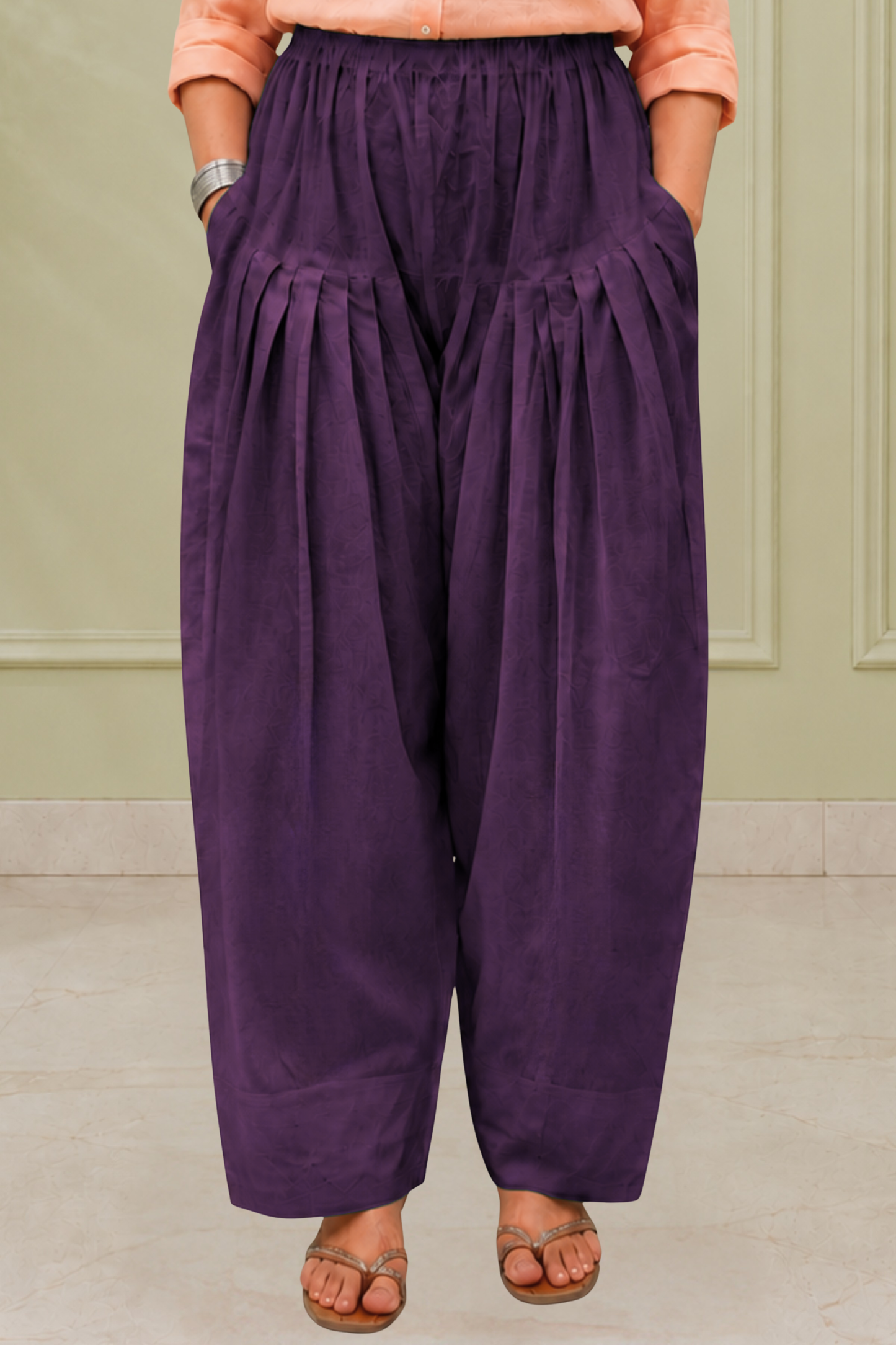 Purple Cotton Farshi Salwar