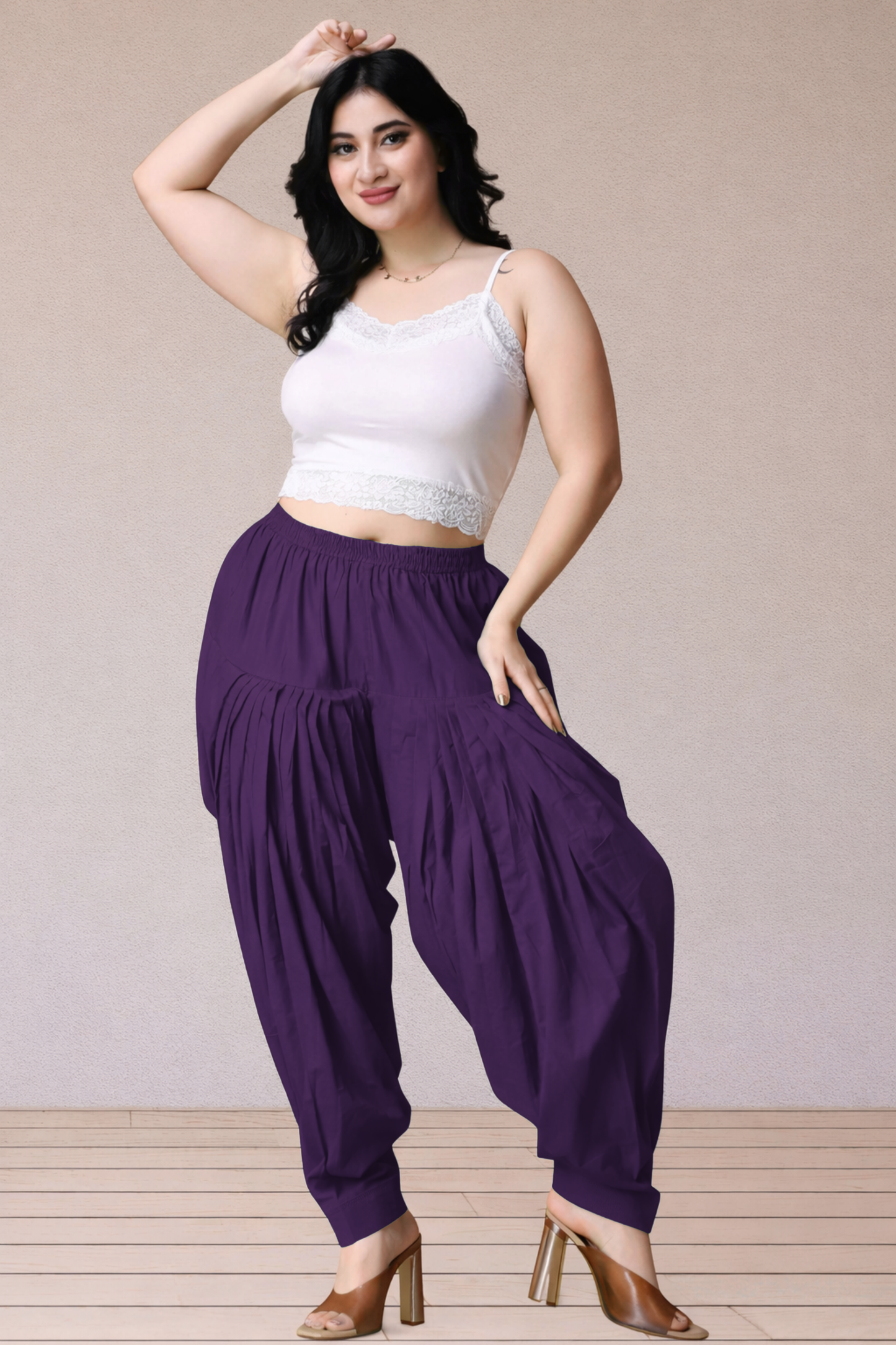 Purple Cotton Patiala Salwar