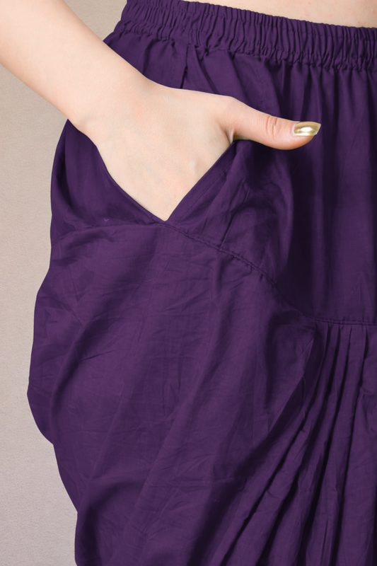Purple Cotton Patiala Salwar Pants