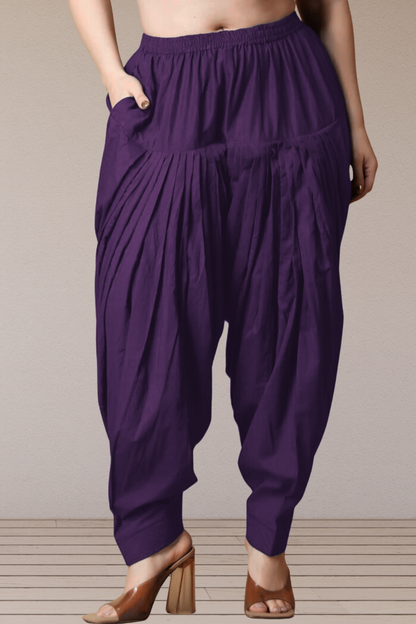 Purple Cotton Patiala Salwar
