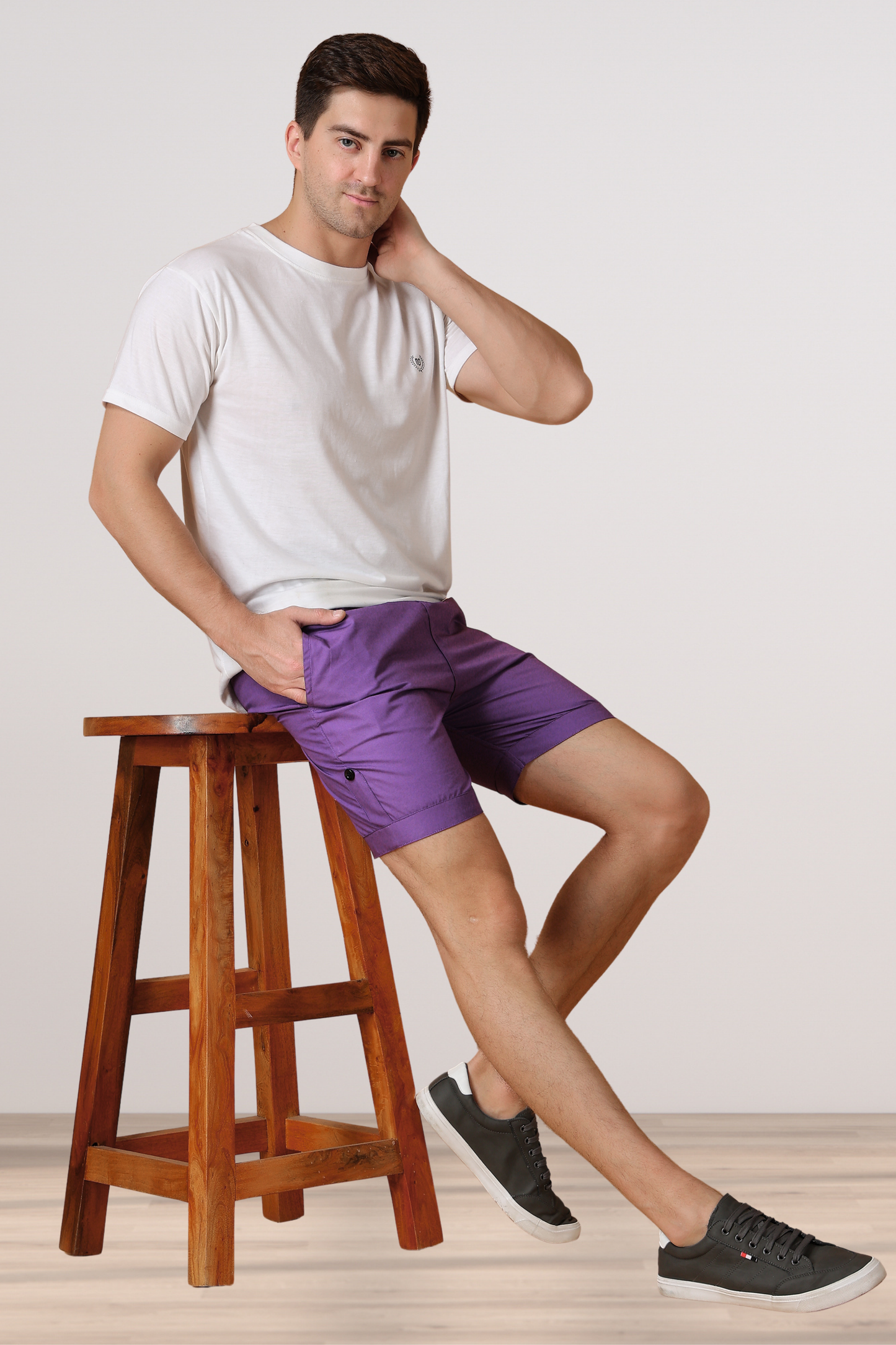 Purple Cotton Shorts