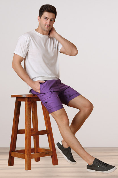 Purple Cotton Shorts