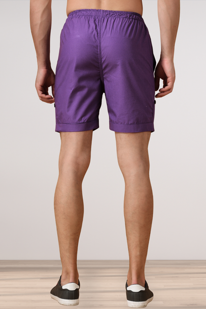 Purple Cotton Shorts