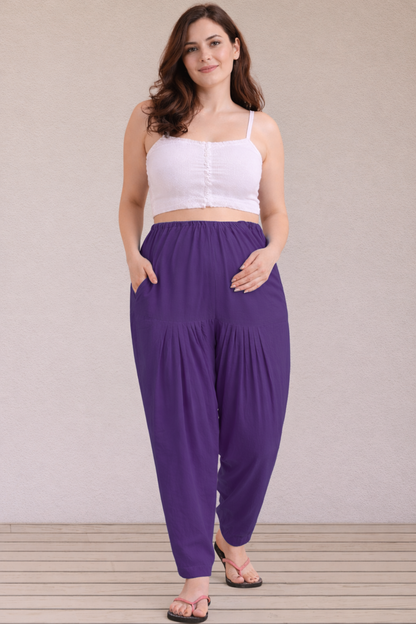Purple Easy Fit Cotton Maternity Salwar