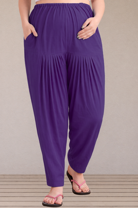 Purple Easy Fit Cotton Maternity Salwar