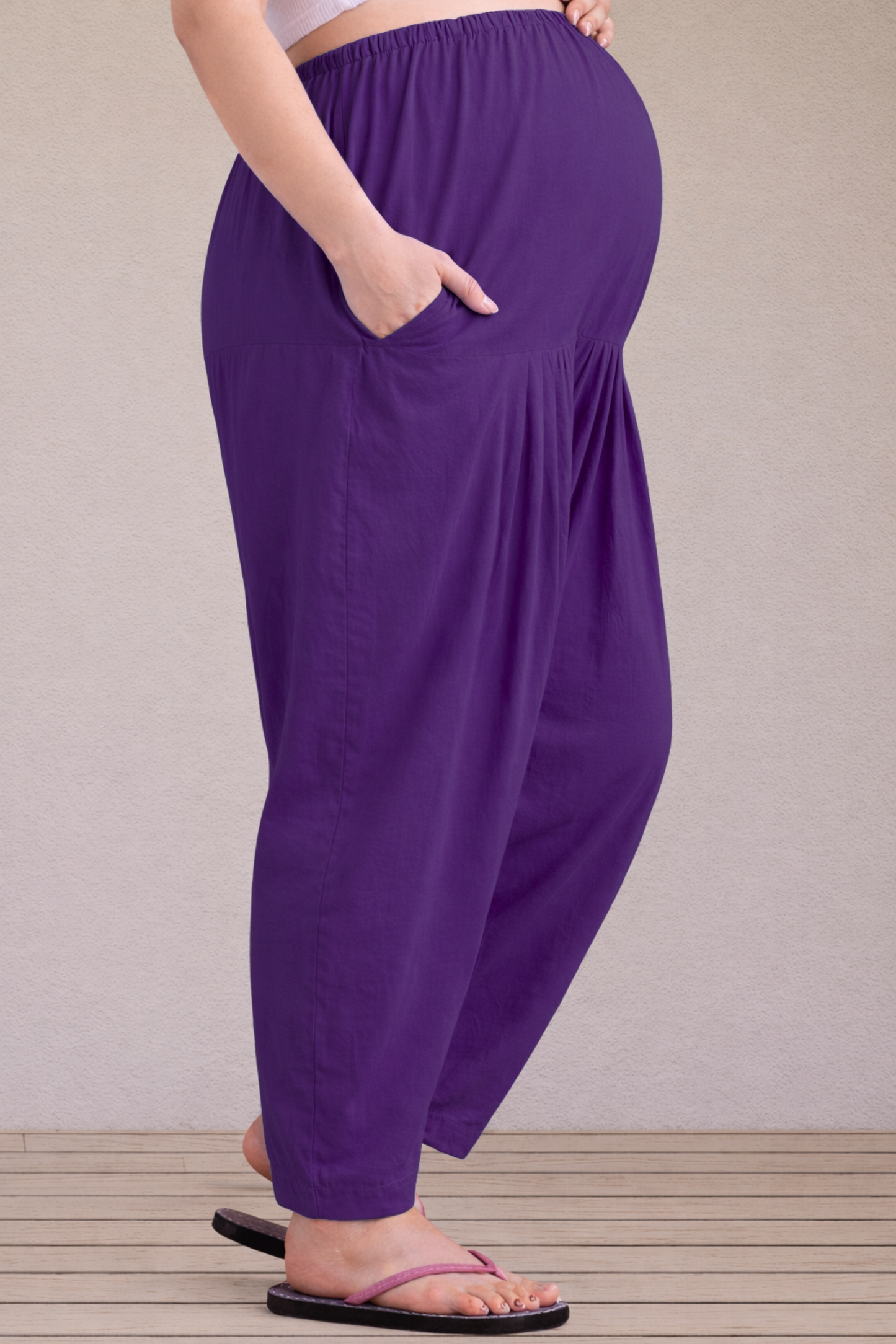 Purple Easy Fit Cotton Maternity Salwar