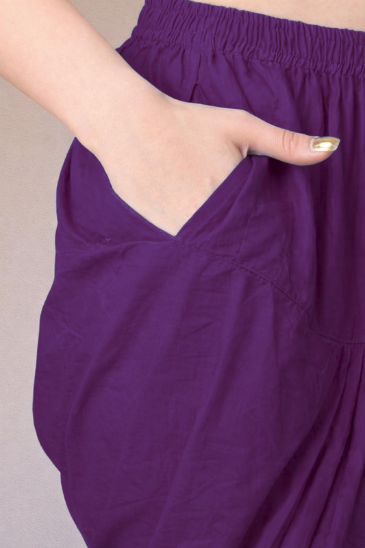 Purple Easy Fit Cotton Salwar