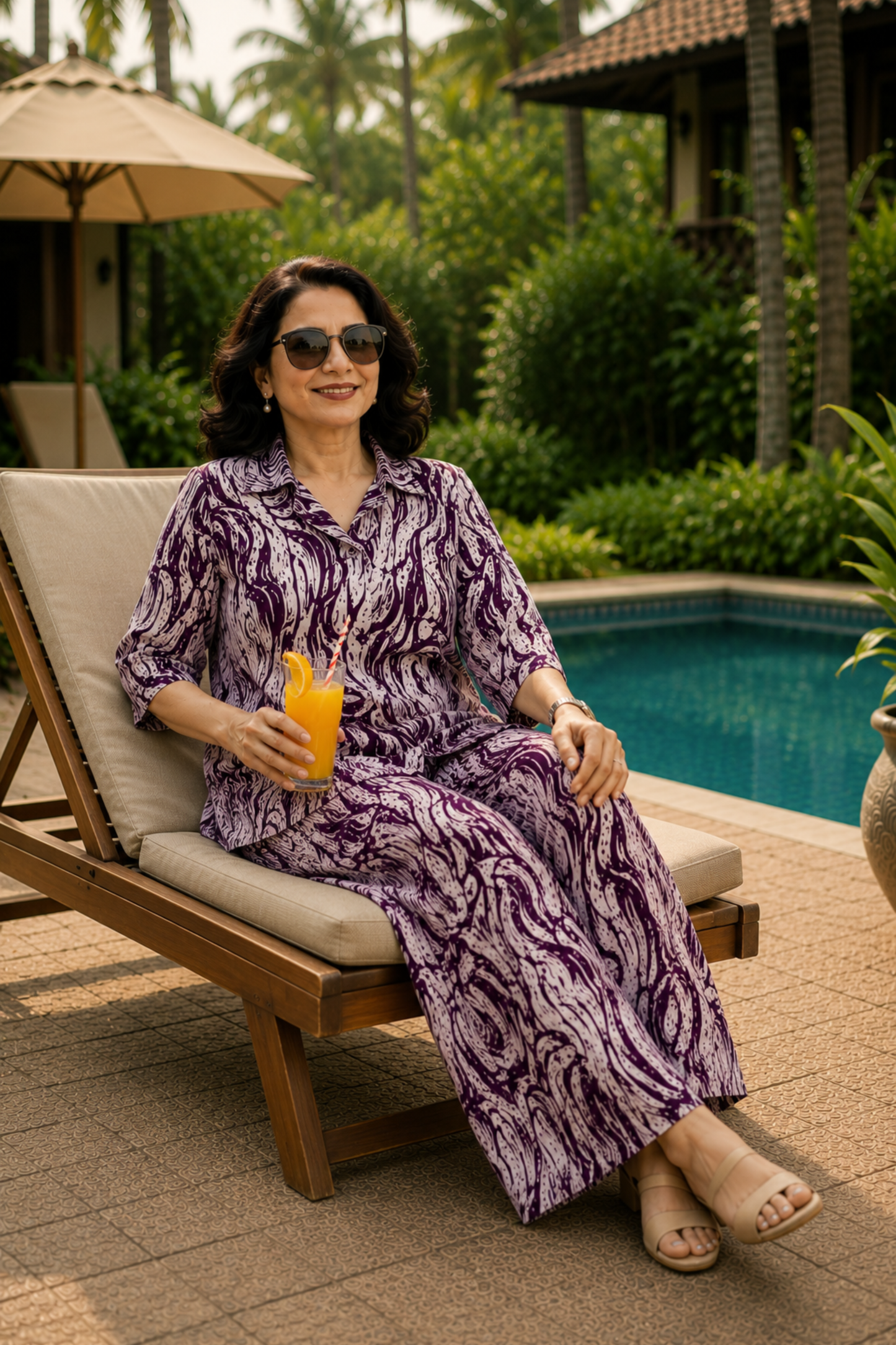 Purple Ripple Printed Co-ord Set