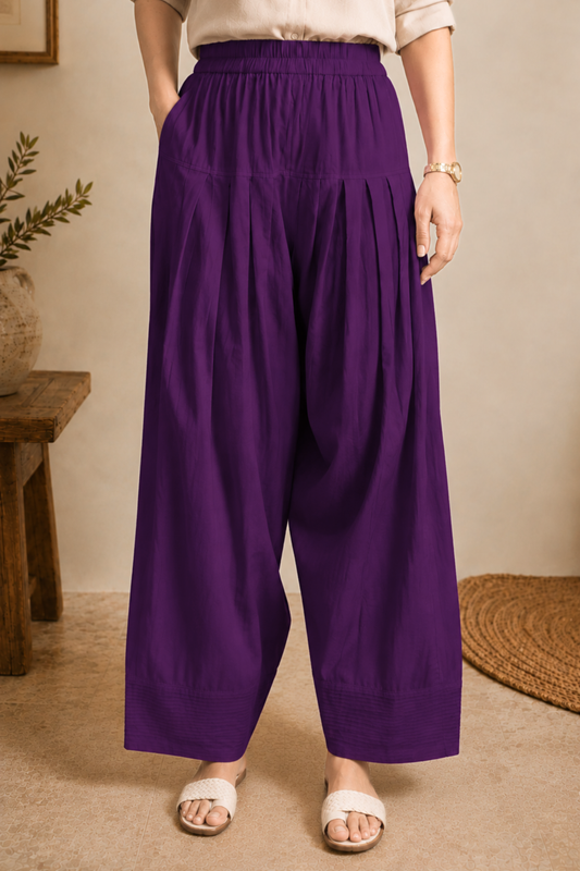 Purple Cotton Farshi Salwar